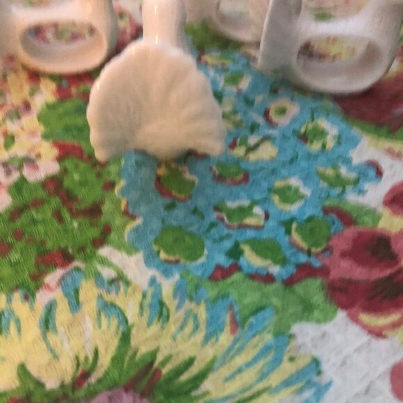 Abbott Turkey Napkin Rings or Holders White Ceramic - Picture 3 of 3